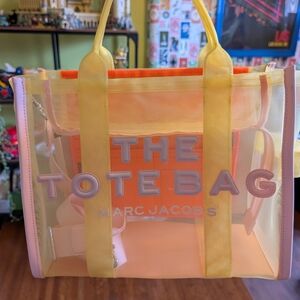 Marc Jacobs Yellow and Pink and Orange Mesh Tote Bag